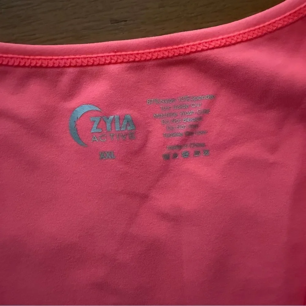 NWT Zyia Pink Flamingo Stronger Tank Size XXL Crop Top Gym Sport Yoga Running - Picture 5 of 9